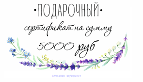 Подарочный сертификат на 5000 рублей - фото 8168