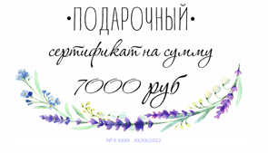 Подарочный сертификат на 7000 рублей - фото 8169